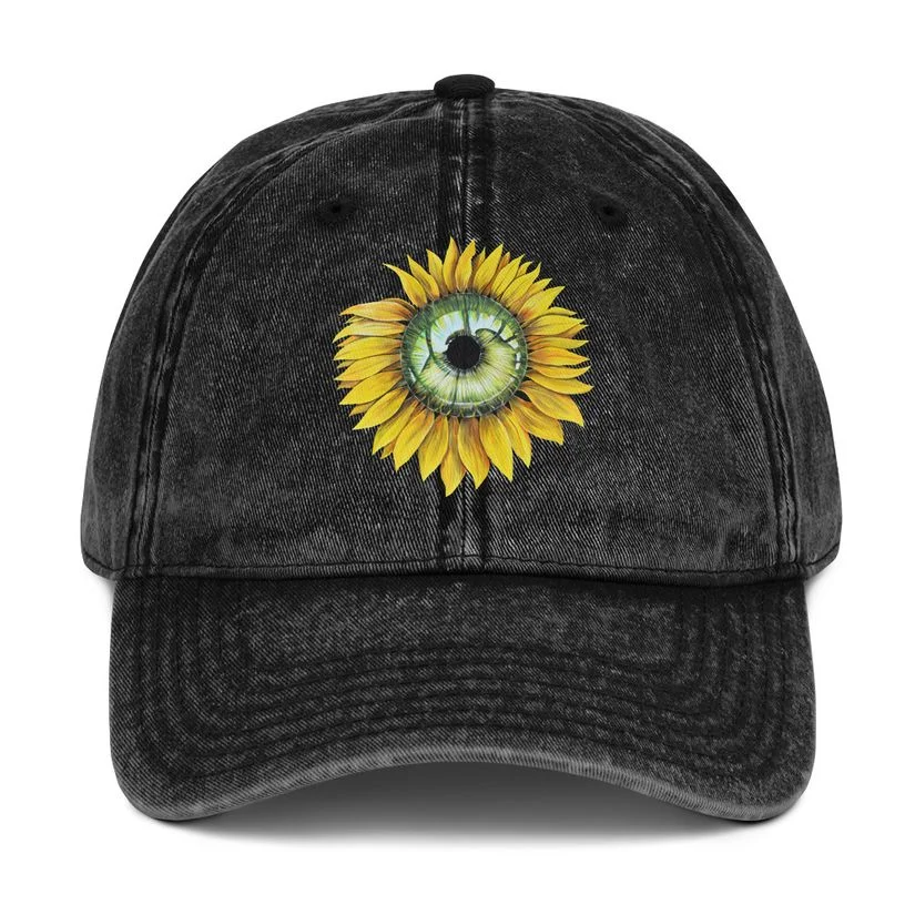 Vintage Cotton Twill Cap — The Gaze of the Sunflower